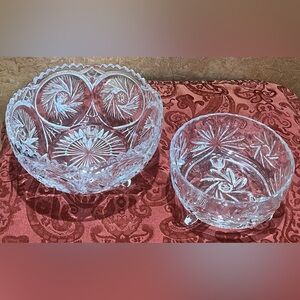 Elegant Crystal Glass Bowl Duo